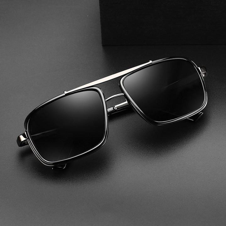 Vintage Double Bar Sun Glasses For Men With Uv400 Uv Protection Outdoor Sports And Travel