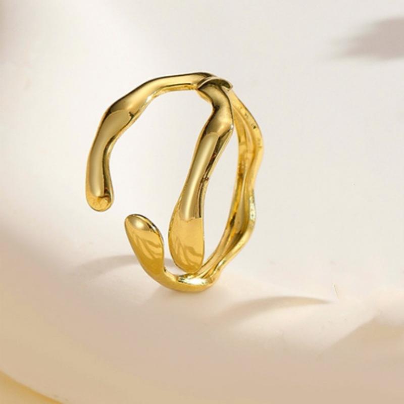 High-end Exaggerated Geometric Irregular Metal Ring for Women - Open Ring