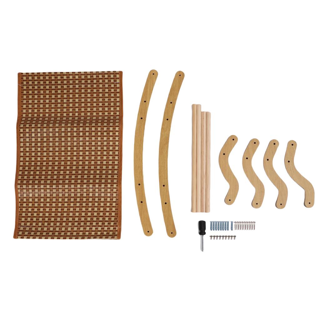 Elevated Cat Hammock Bed Removable Washable Wooden Rattan Mat Breathable Raised Pet Cot for Cats Small Dogs