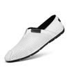 Fashion New Genuine Leather Mens Loafers Stylish Design Moccasins  Comfy Men's Casual Slip on Shoes Hollow Breathable Male Driving Flats