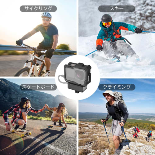 SMALLRIG Black Cage for Hero12 / Hero11 / Hero 10 / Hero 9 GoPro with 2 Cold Shoe Mounts for GoPro Light Mod and Common Microphone, LED Video Light -