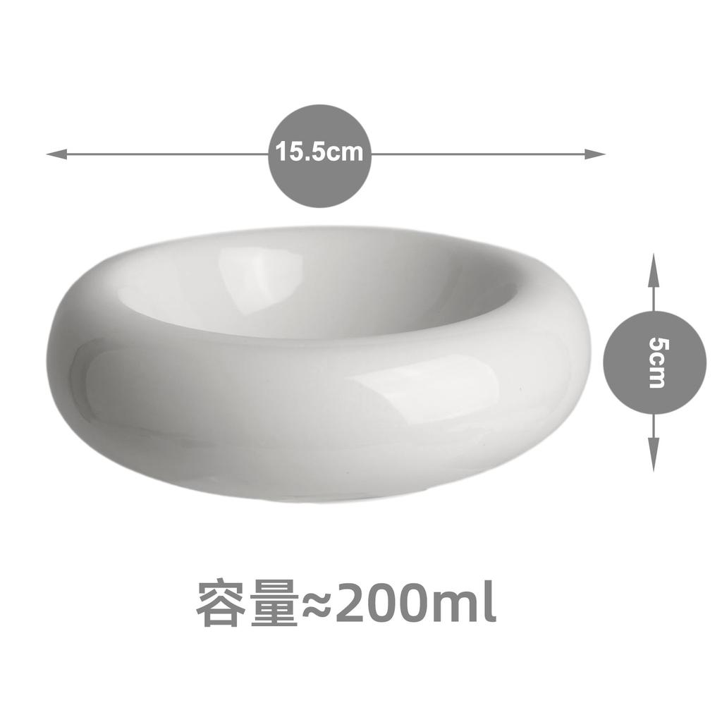 Ceramic Cat Food Bowl Whisker Fatigue Relief Cat Bowl Donut Shape Anti-Vomiting Protect Spine Perfect for Indoor Cats