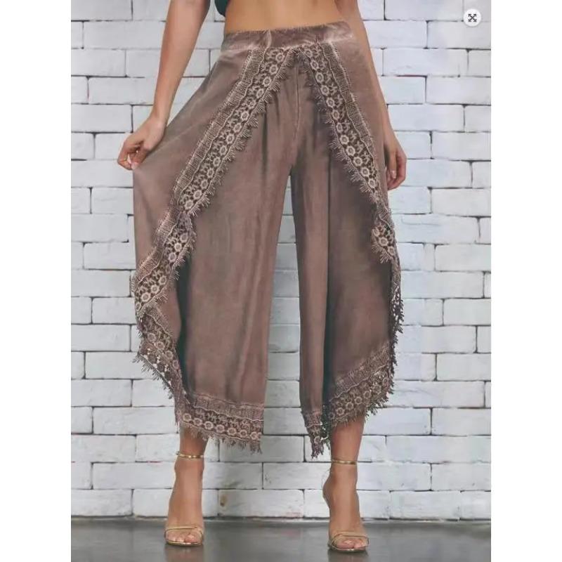 Damen Herbst Sporthose Mode Lange Hose Baggy Harem Sporthose Hose Spitze Strand Leichte Sommer Dünne Hose