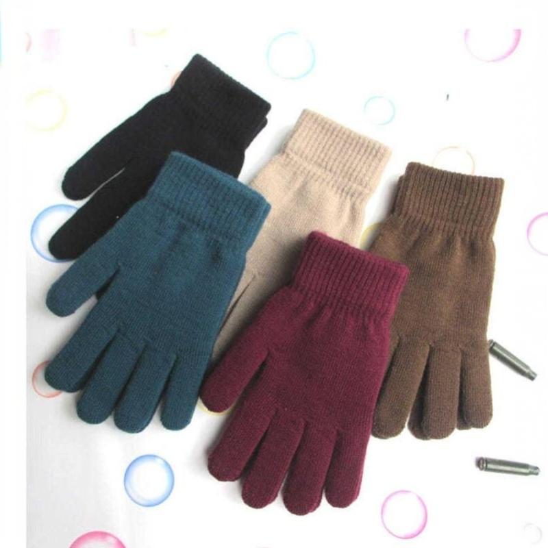 Warm Knitted Winter Gloves With Thermal Insulation Stretchy Cuff For Outdoor Commuting Hiking Cold Days