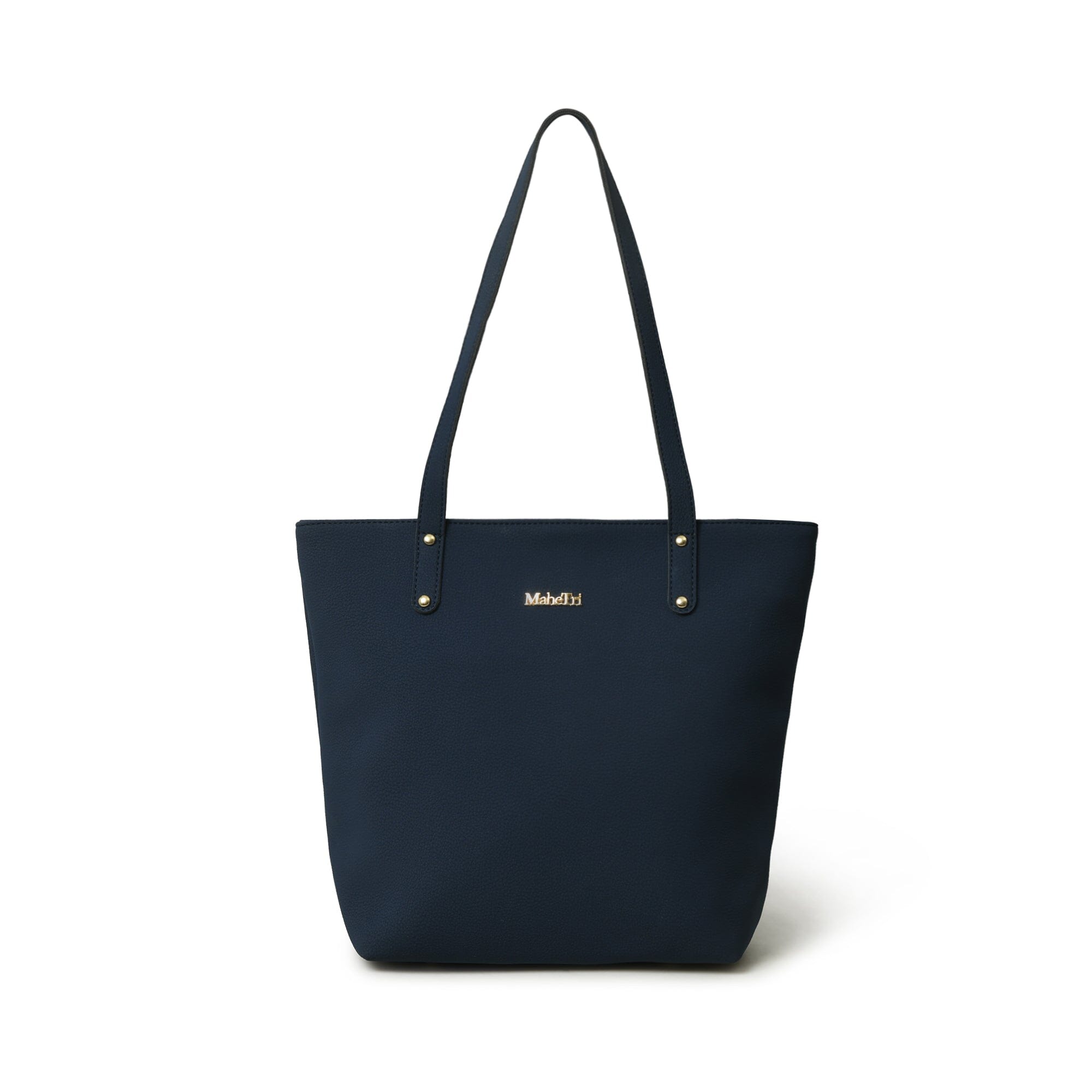 MaheTri  Era Vegan Leather Tote - Navy Blue For Women, Designed for Everyday Office Use One-Size синий