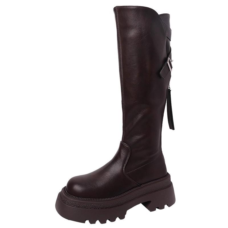 Niche Design Small Height-increasing Long Boots for Women's 2025 Autumn and Winter New Niche Thick-soled Comfortable High Fashion Boots