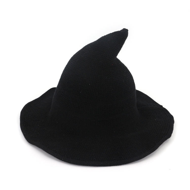 Halloween Witch Hats Black Folds Witch Wizard Hat Party Costume Headgear Devil Cap Cosplay Props Decoration Accessorie for Adult