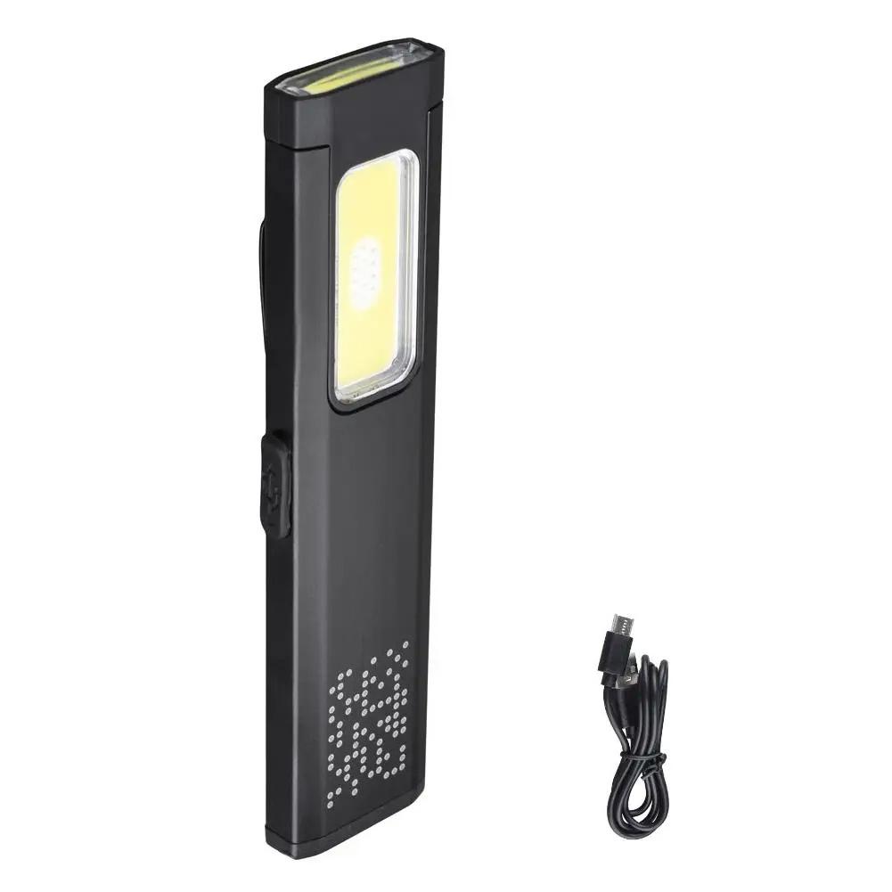 Multifunctional Flashlight With Magnetic Built-in Battery Rechargeable Work Light Clip Emergency Lamp For Outdoor Hiking Camping