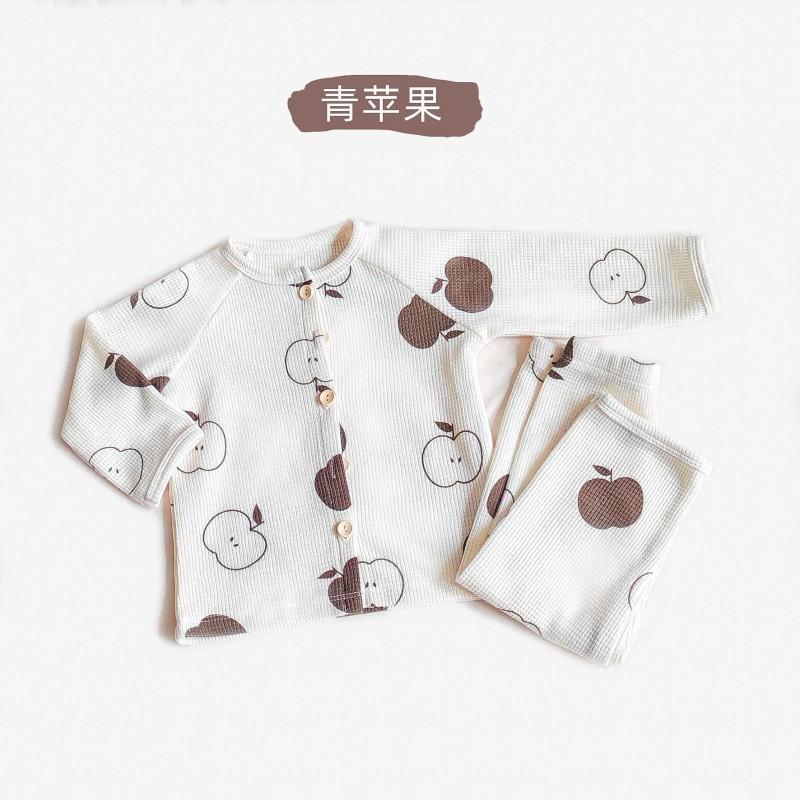 Baby Cotton Pajama Set Long Sleeve A-Class Sleepwear Toddlers Boys Girls Lightweight Home Outfit
