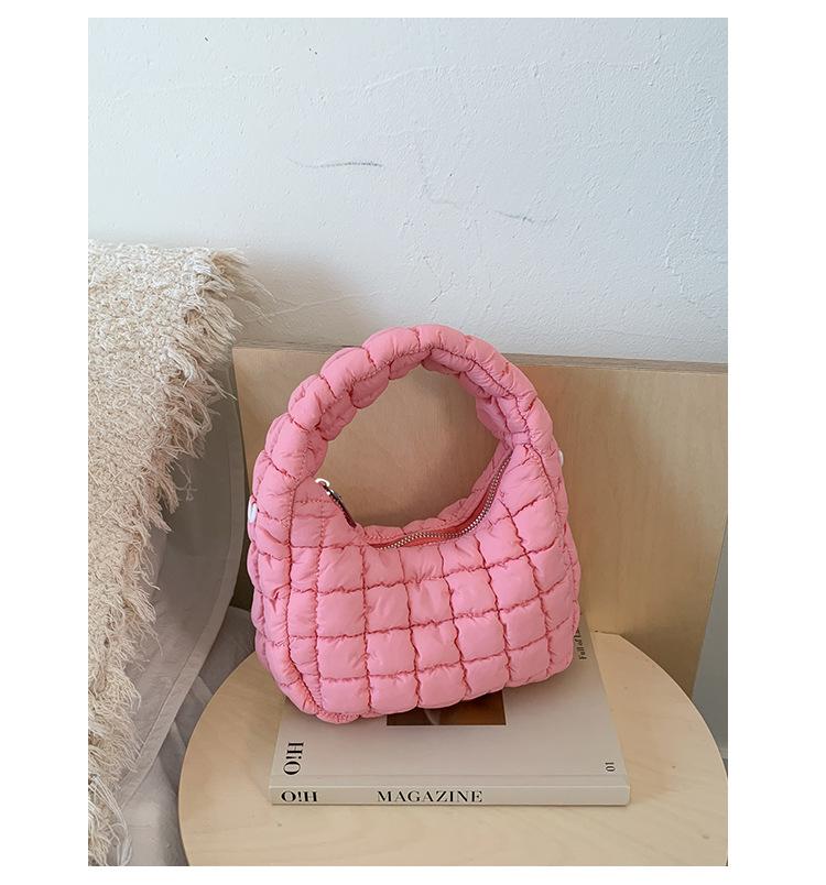

Trend pleated cloud bag women s 2025 new fashion versatile handbag high-end casual solid color messenger bag розовый