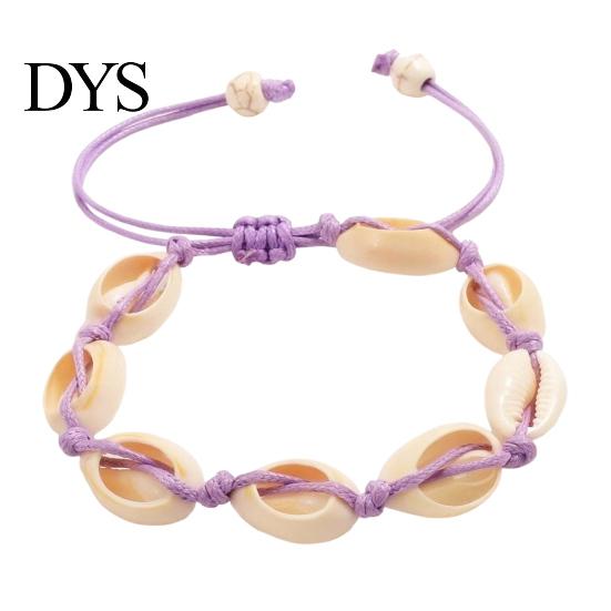 Natural Shell Jewelry for Vacation Handmade Seashell Bracelet, Boho Beaded Adjustable Flexible Rope Bracelets All Sizes Woven String Bracelet