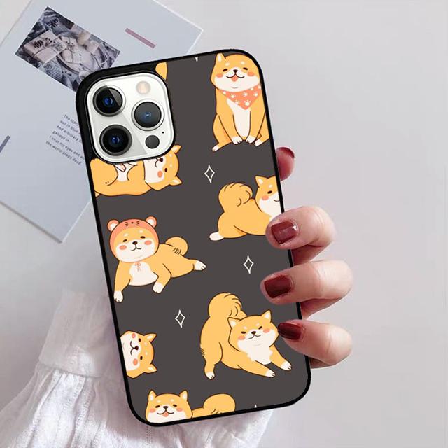 Shiba Inu Cute Cartoon Art Phone Case for iPhone 11 12 13 14 Pro Max Mini XR XS SE 2020 6 7 8 Plus Samsung S21 S22 Coque Fundas