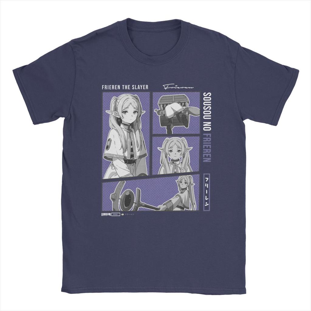 Sousou No Frieren Ανδρικό T-Shirt Ιαπωνικό Anime Vintage 100% Βαμβακερό Μπλουζάκι Κοντομάνικο T-Shirt με Στρογγυλή Λαιμόκοψη Ιδέα Δώρου Τοπ