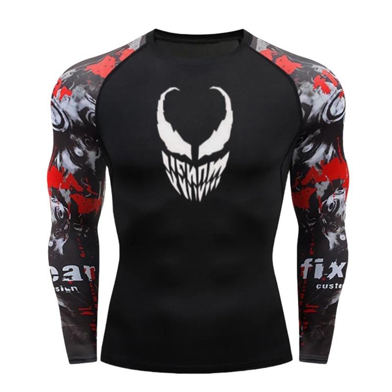 MMA Rash Guard T-shirt For Men 3D Printing Sublimation Sport Compression Boxing Clothing Kickboxing Long Sleeves Surf Shirts