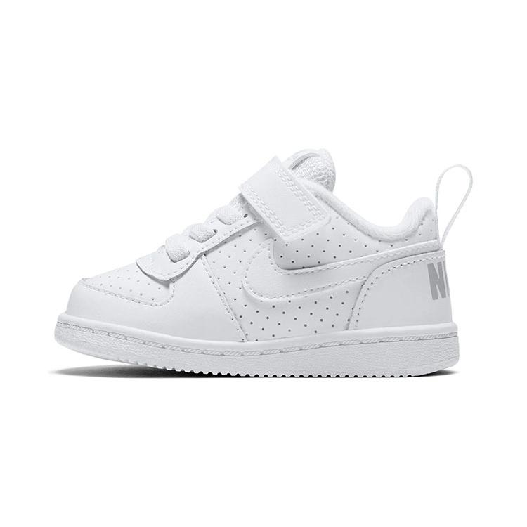

New Nike Court Borough Low Slip Resistant, Breathable, Lightweight Low Top Skateboard Shoes Pure White Infant And Toddler 870029-100 23.5