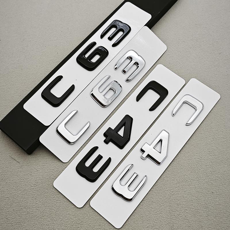 3D ABS Car Letters C43 C63 Logo Rear Trunk Badge Emblem Decals For Mercedes Benz AMG C43 C63 W205 W206 Car Sticker Accessories