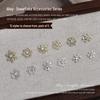 Nail Art Snowflake Accessories: Gold & Silver Alloy with Stacked Diamonds - 5 Pieces