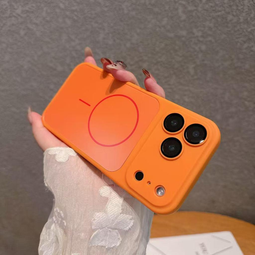Transformable Magnetic Ring Thin Phone Case for Apple 17ProMax, 16/15/14/13/12 - Skin-Feel, Cross-Border Sticker Style
