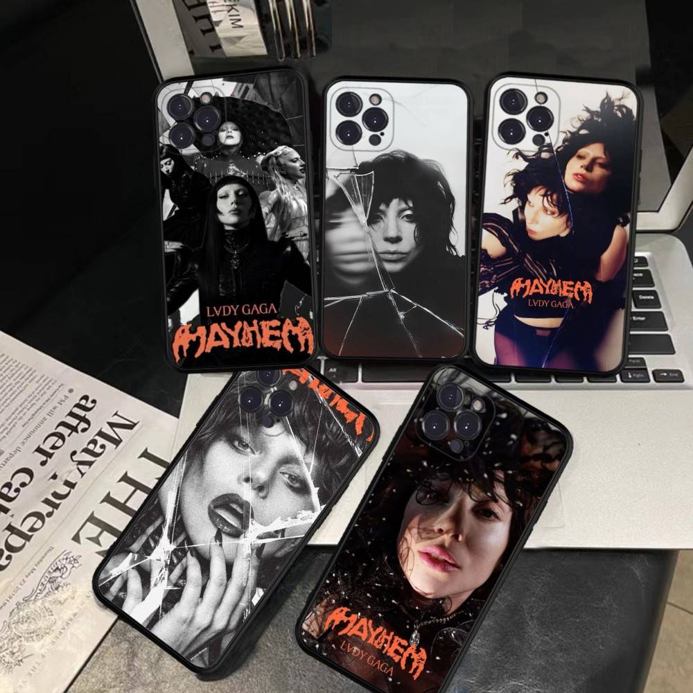 Coque de téléphone Singer L-Lady Gaga Pour IPhone 17 16 15 14 13 12 11 Pro Max Plus Mini Silicone Noir