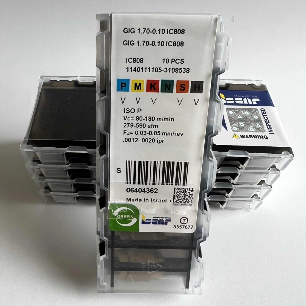 ISCAR / GIG1.70-0.10 IC808   Industrial indexable carbide inserts 10 Pcs