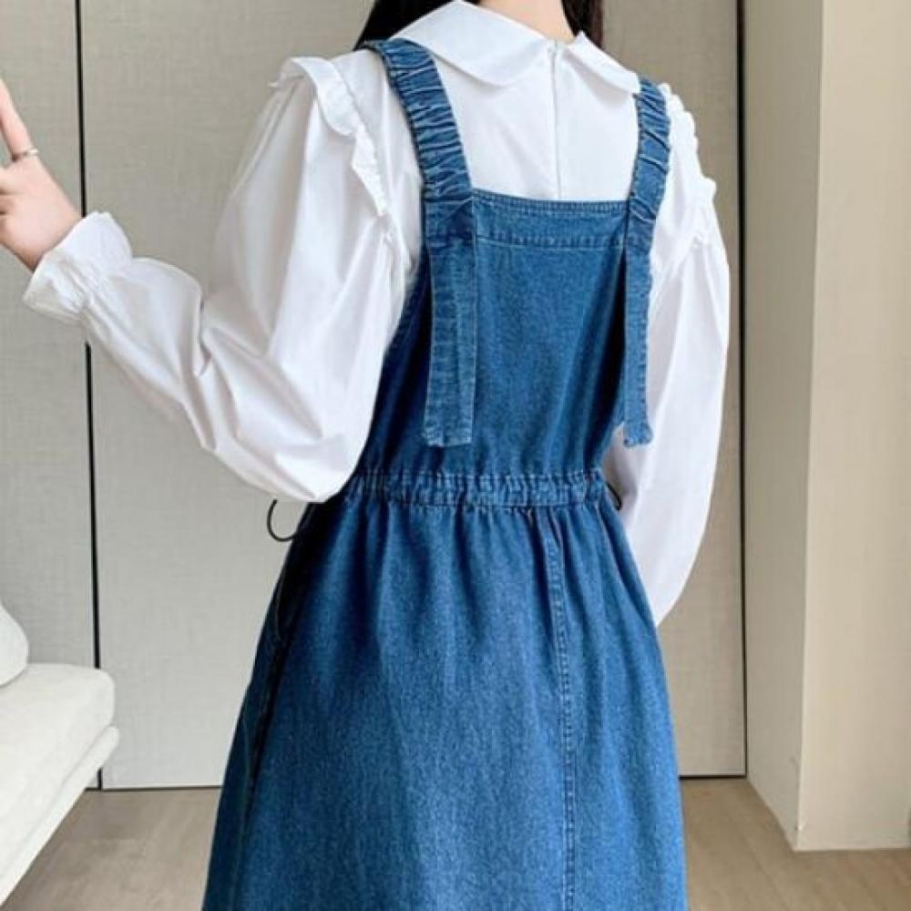 Navava No960 Casual Daily Denim Overalls Dress