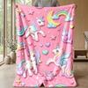 Ornate Unicorn with Flowers Theme blanket Lightweight Warm Flannel Blanket Decorative Throw Blanket for Home Decoration