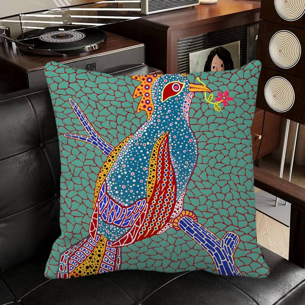 Yayoi Kusama Art Exhibition Pumpkin Flower Wall Art Pillow Case Square Pillow Bedroom Sofa Leisure Comfort Cushion Car