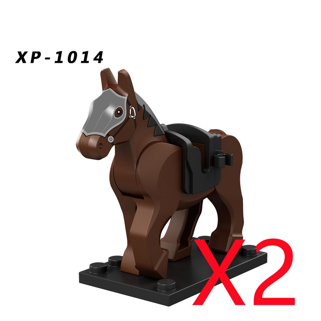 MOC Stavební kostky Středověké Vojenské Figurky Vojáků Rytíř Válečný kůň Halyard Vlajka Zvíře Sedlo Držák Mini Kostka Hračka Dárek X025