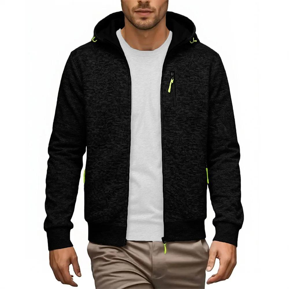 Men's Sweatshirts Jacket Hooded Slim Fit Zipper Stylish Outwear Casual Solid Color Breathable Cozy Fashion Streetwear