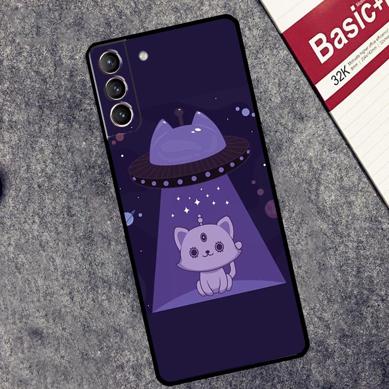 UFO Alien Cat universe Case For Samsung Galaxy S26 S25 Ultra S20 S21 S22 S23 S24 Ultra S10 Plus S25 FE Cover Coque