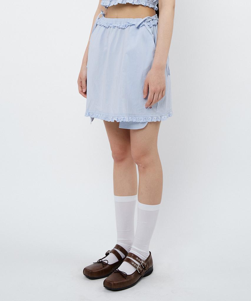 Pip Pet Lace Trimming Mini Skirt (Sky Blue)