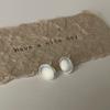 Small Oval Opal Stud Earrings Women'S Niche Retro Simple Personality Fashion Trend Temperament Versatile Earrings