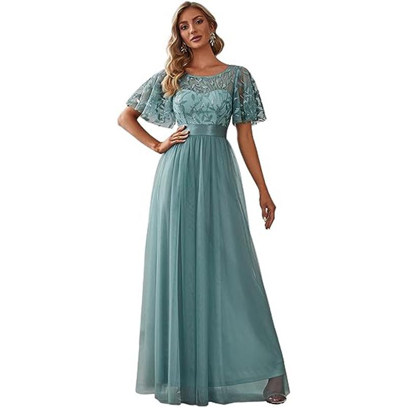 Dress new new dress long dress evening dress lace splicing dress women