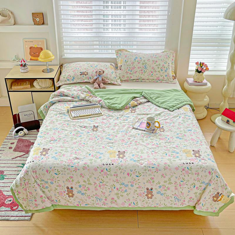 

Хлопковое одеяло из марли класса А с соевым волокном - Двухслойное, летнее, прохладное, машинная стирка 200x230cm