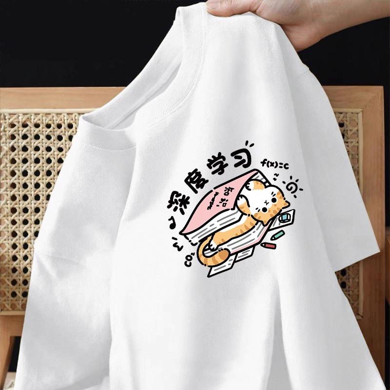 Футболка с мультяшным принтом  Унисекс Свободная футболка Летний повседневный топ S