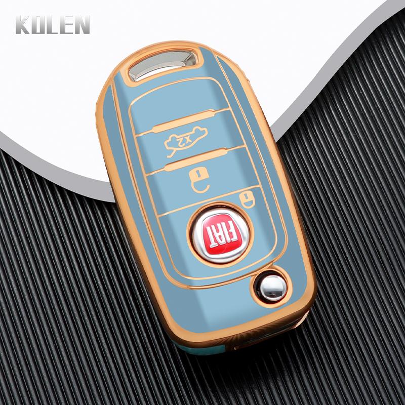 TPU Car Folding Key Case Cover Shell For FIAT Tipo Toro Nuovo Freedom 500X Doblo Argo Grazie Protector Holder Fob Accessories