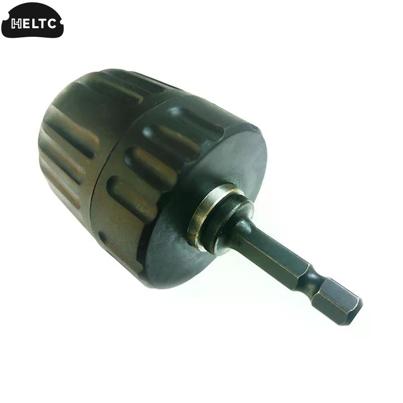1Pcs 0.8-10mm Keyless Drill Chuck 3/8" To 24UNF Thread 1/4" Hex Shank Quick Change Adapter Steel Quick Connection