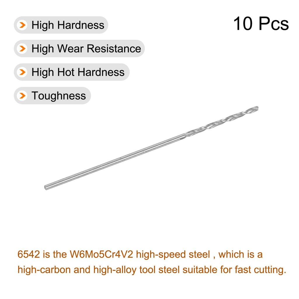 uxcell W6542 Micro Drill Bit, 0.03 inch (0.8 mm), HSS (High Speed Steel), Full