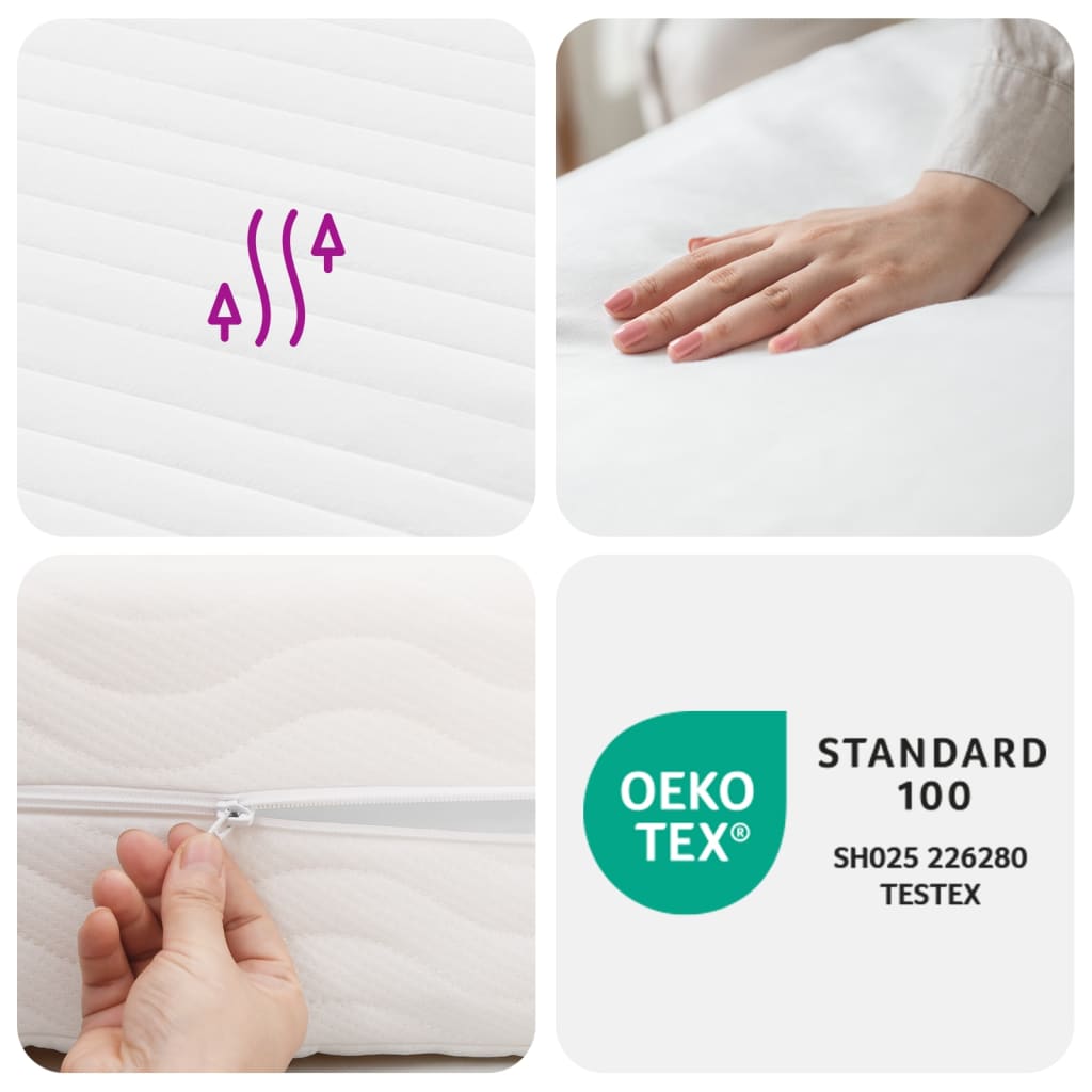 Foam Mattress White 160 X 200 Cm 7 Zone Design Firmness Level 20 ILD