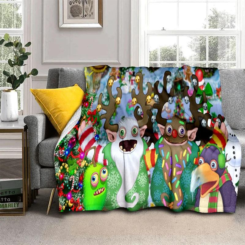 My Singing Monsters Video Game Cartoon 3D Blanket,Soft Throw Blanket for Home Bedroom Bed Sofa Picnic Travel Cover Blanket Kids