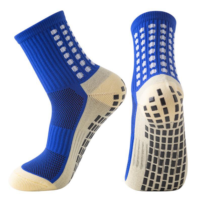 Unisex Anti-Slip Breathable Mid-Calf Football Socks with Moisture-Wicking Terry Sport Bottom