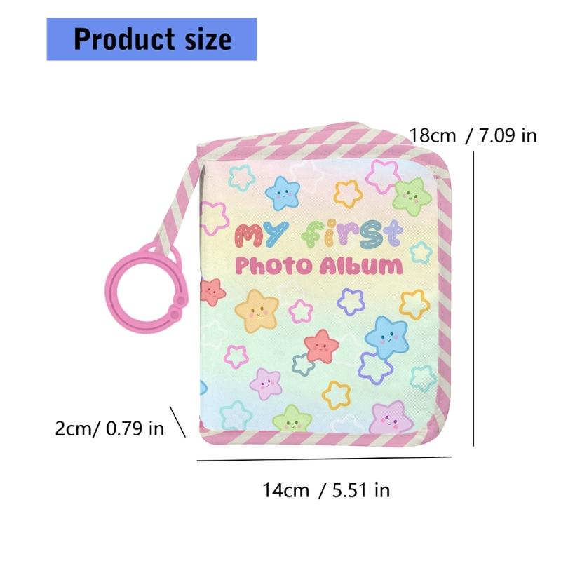 Soft Fabric Baby Photo Album Safe Strong Oxford Bohemian Rainbow Style Memory Book Colorful for Infants Children Use