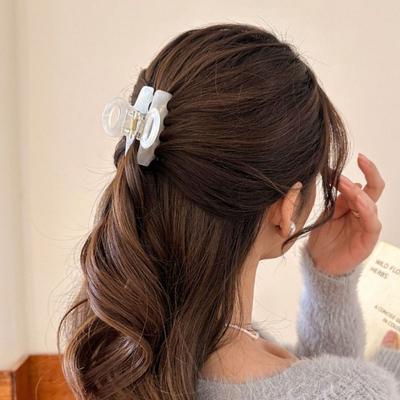 Korean Style Acrylic Hair Claw Geometrric Women Shark Clip Creative Square Hair Claw  Ladies
