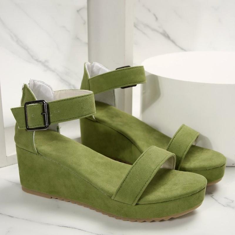 Wedges Platform Sandals Women 2026 Summer Buckle Strap Thick Heel Sandalias Woman Non Slip Open Toe Casual Shoes Large Size 43
