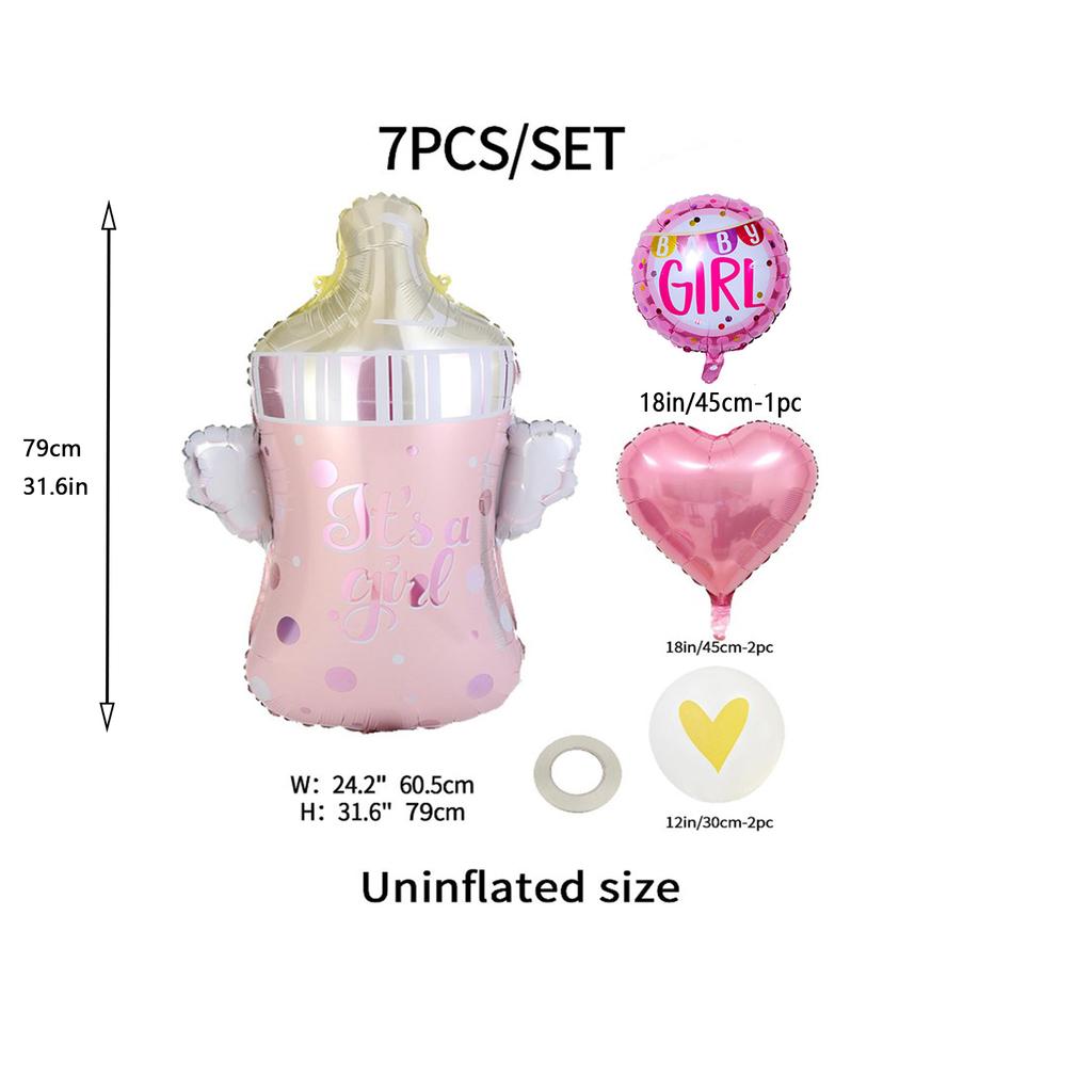 8pcs/set Mini Boy Girl Baby Bottle Aluminum Film Balloon 100 Days Baby Shower Ballons Birthday Gender Reveal Party Decoration