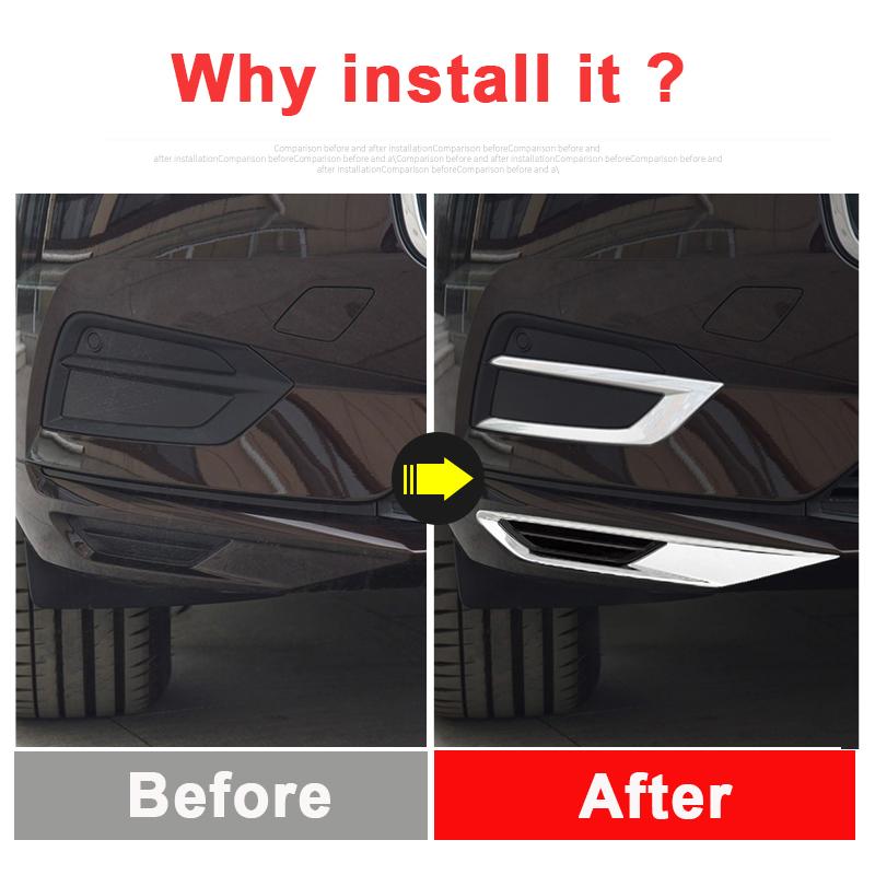 For Volvo XC60 2018    Car Body Detector ABS Chrome Trim Car Front Fog Light Cover Lamp Frame Sticker Accessories
