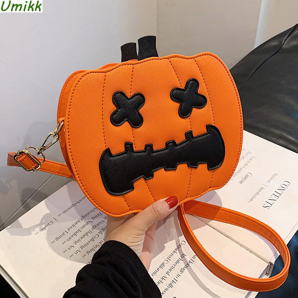 

Смешная сумка на Хэллоуин из искусственной кожи, новинка, тыквенный кошелек, регулируемый ремень, сумка через плечо, модная сумка-портфель, 3D-мультяшные сумки через плечо