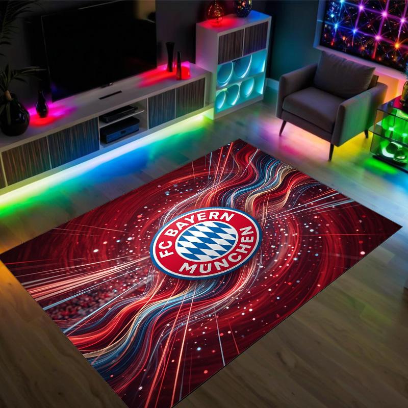 Bayern München Design Kristall Sammet Matta Mysig Icke?Halkskyddad tryckt matta för sovrum, vardagsrum, entré