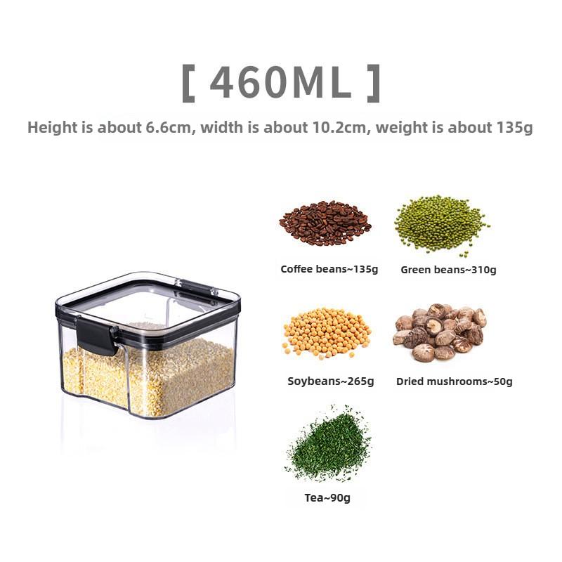 Transparent Plastic Sealed Canister Home Food Storage Container Grain, Nuts, and Spice Storage Jar
