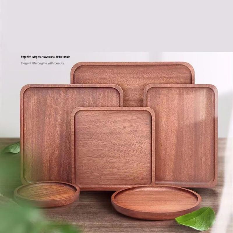 Prostokątna taca do serwowania z drewna wenge w stylu japońskim